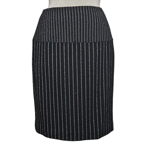 Emanuel by Emanuel Ungaro Black Pinstripe Pencil Skirt Size 4 - Picture 1 of 4